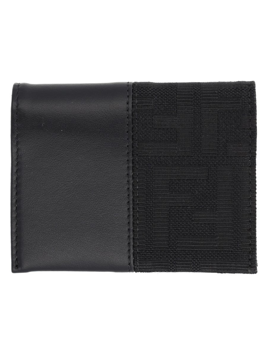 Fendi Men's FF Card Holder with Fascia in Jacquard Black