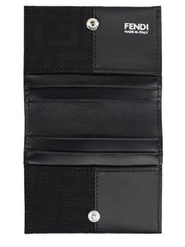 Fendi Men's FF Card Holder with Fascia in Jacquard Black