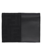 Fendi Men's FF Card Holder with Fascia in Jacquard Black