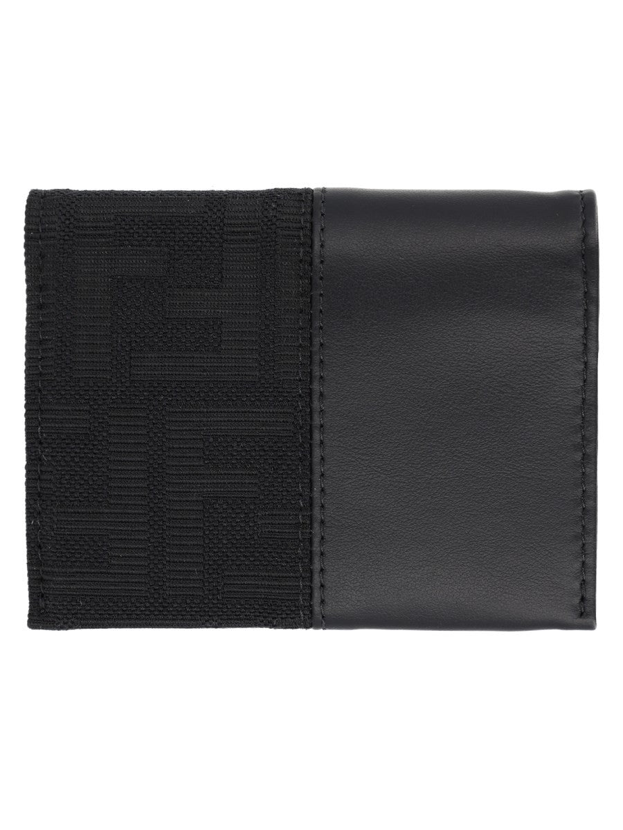 Fendi Men's FF Card Holder with Fascia in Jacquard Black