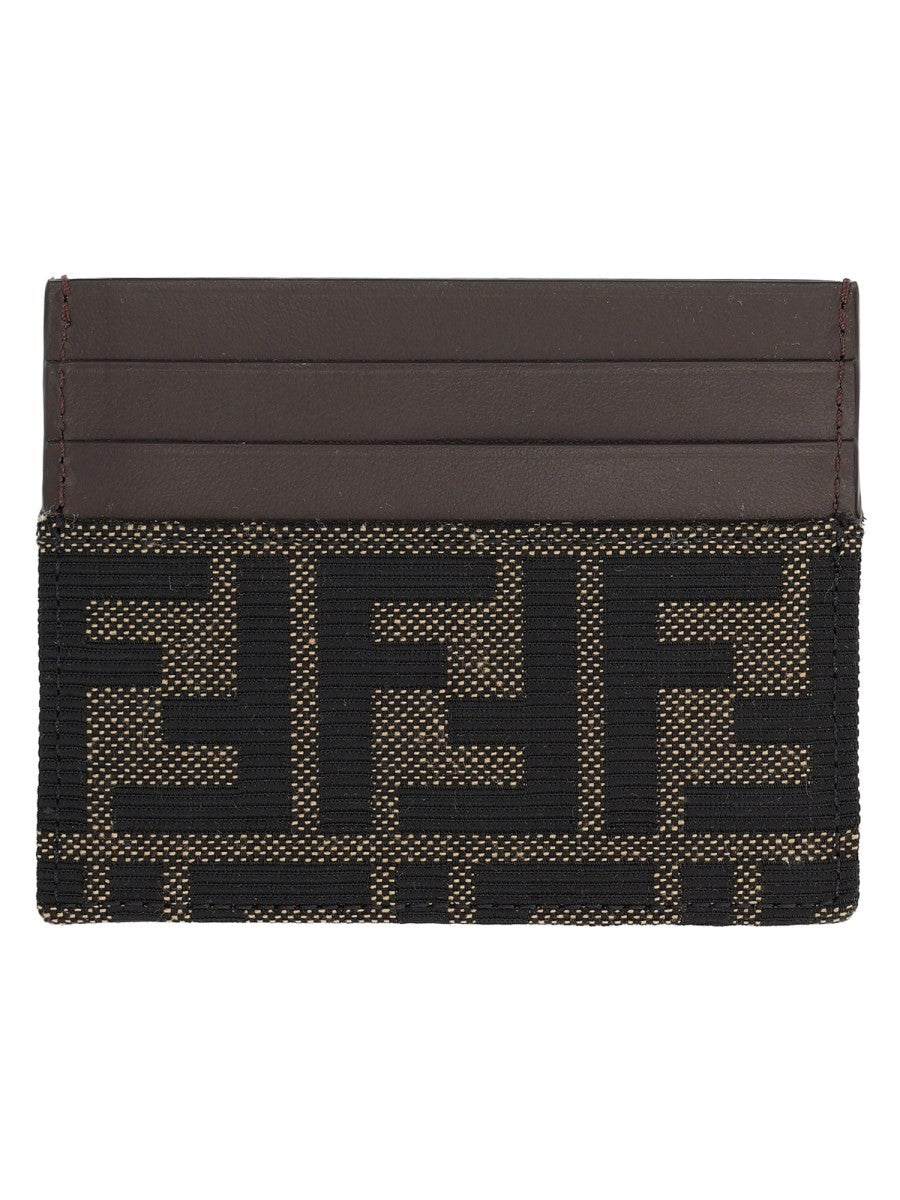 Fendi Men's Jacquard FF Card Holder Black