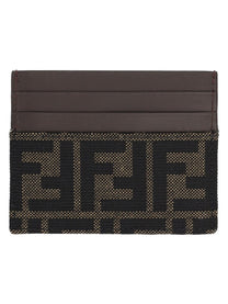 Fendi Men's Jacquard FF Card Holder Black