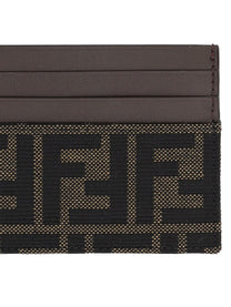 Fendi Men's Jacquard FF Card Holder Black