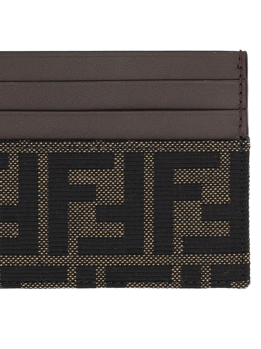 Fendi Men's Jacquard FF Card Holder Black