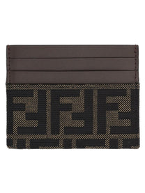 Fendi Men's Jacquard FF Card Holder Black