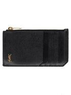 Saint Laurent Men's Fragments Tiny Cassandre Card Holder Black