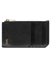 Saint Laurent Men's Fragments Tiny Cassandre Card Holder Black
