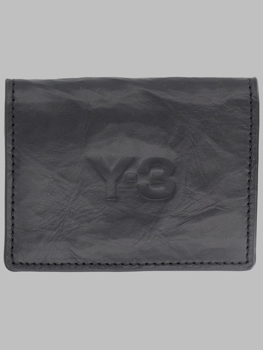 Y-3 Unisex Portacarte in Pelle Con Black