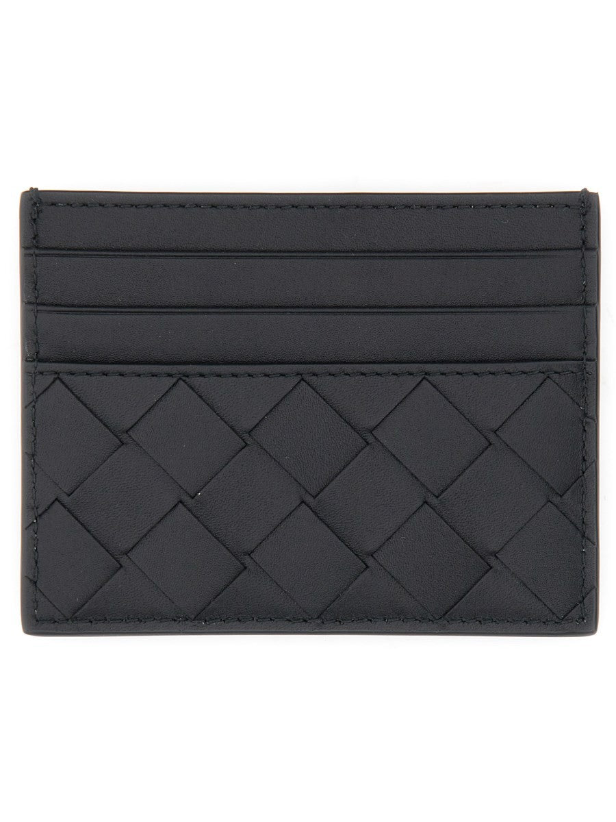 Bottega Veneta Men's Leather Woven Card Holder Black