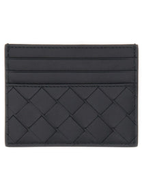 Bottega Veneta Men's Leather Woven Card Holder Black