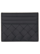 Bottega Veneta Men's Leather Woven Card Holder Black, view 2