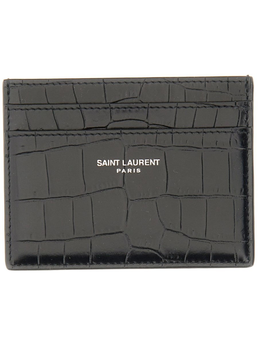 Saint Laurent Men's Leather Card Holder Black
