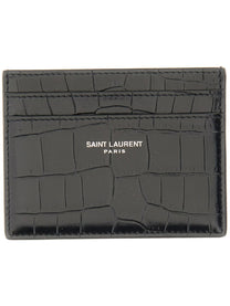 Saint Laurent Men's Leather Card Holder Black