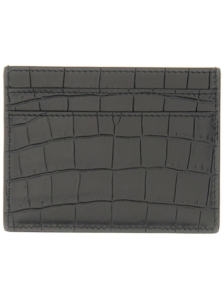Saint Laurent Men's Leather Card Holder Black, view 2