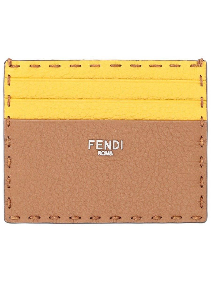 Fendi Men's Portacarte in Pelle Brown