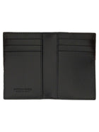 Bottega Veneta Men's Woven Card Holder with Patta Black, view 2