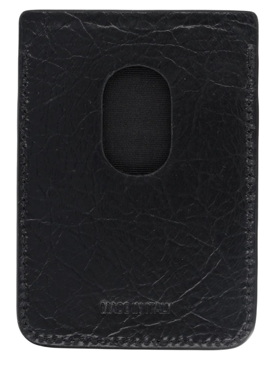 Balenciaga Men's Printed Magnetico Card Holder Black, view 2