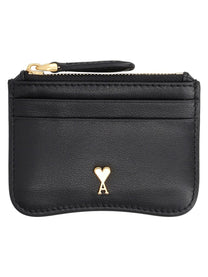 Ami Paris Unisex Zip Paris Card Holder Black