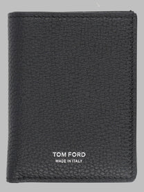 Tom Ford Men's Portacarte Pieghevole in Pelle Fiore Black