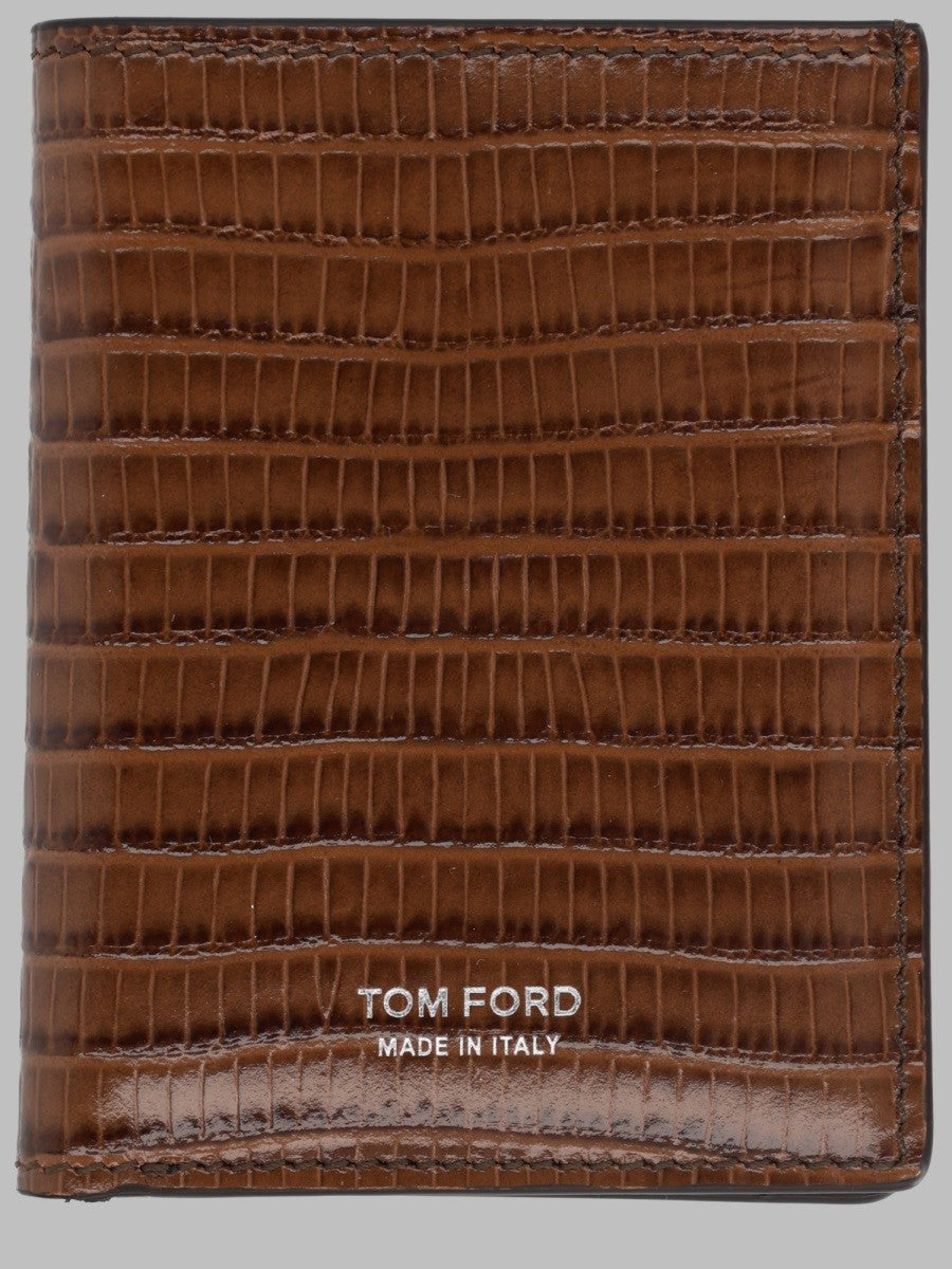 Tom Ford Men's Portacarte Pieghevole Line Classic Brown