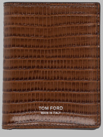 Tom Ford Men's Portacarte Pieghevole Line Classic Brown