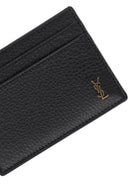 Saint Laurent Men's Tiny Cassandre Card Holder Black