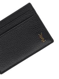 Saint Laurent Men's Tiny Cassandre Card Holder Black