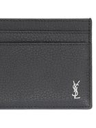 Saint Laurent Men's Tiny Cassandre Card Holder Black