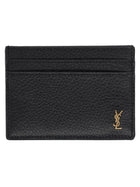 Saint Laurent Men's Tiny Cassandre Card Holder Black