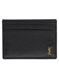 Saint Laurent Men's Tiny Cassandre Card Holder Black