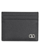 Valentino Men's Leather Vlogo Card Holder Black