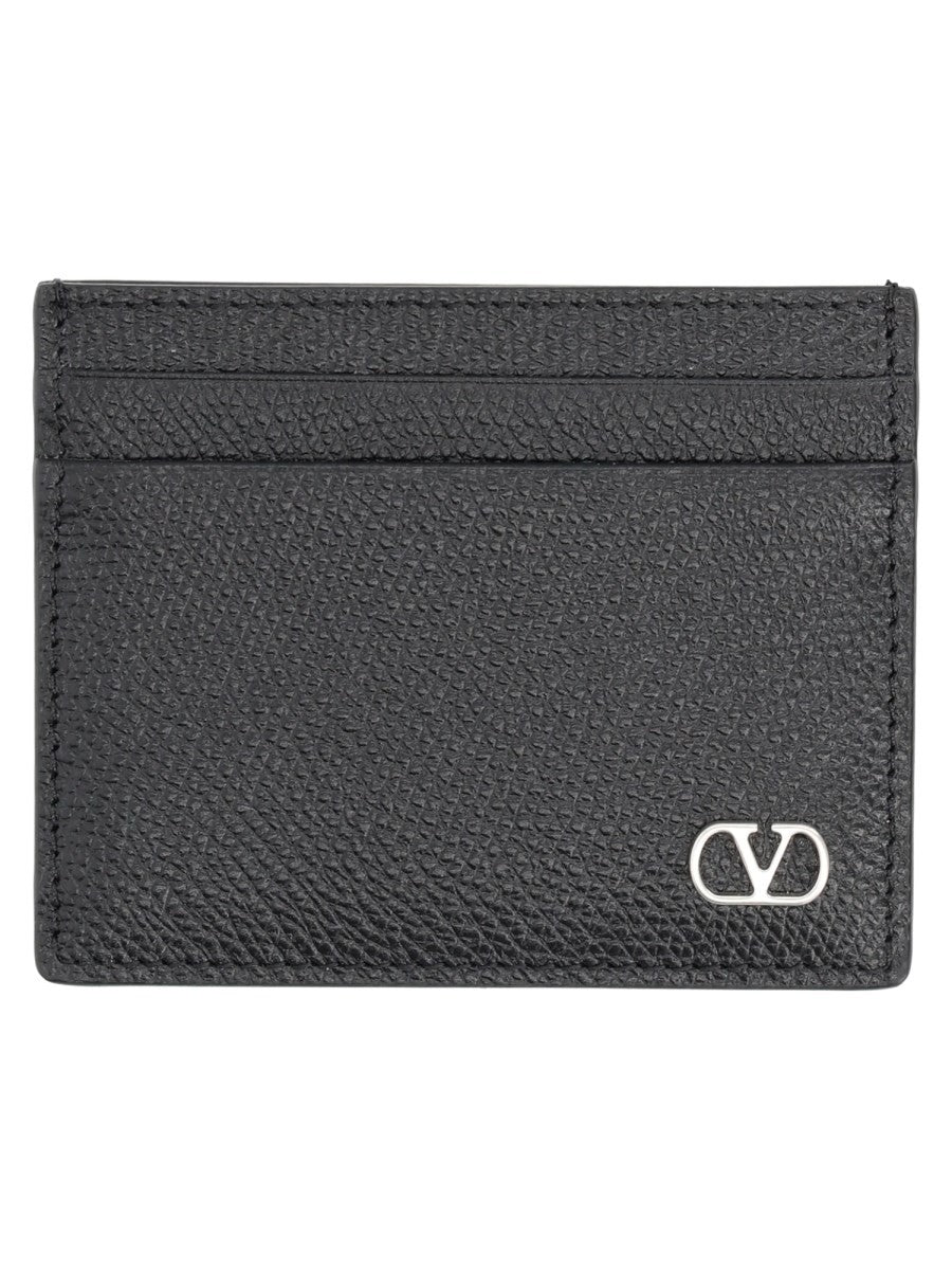 Valentino Men's Portacarte Vlogo in Pelle Black