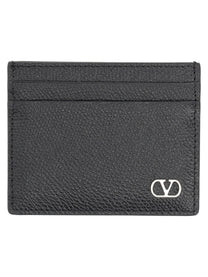 Valentino Men's Portacarte Vlogo in Pelle Black