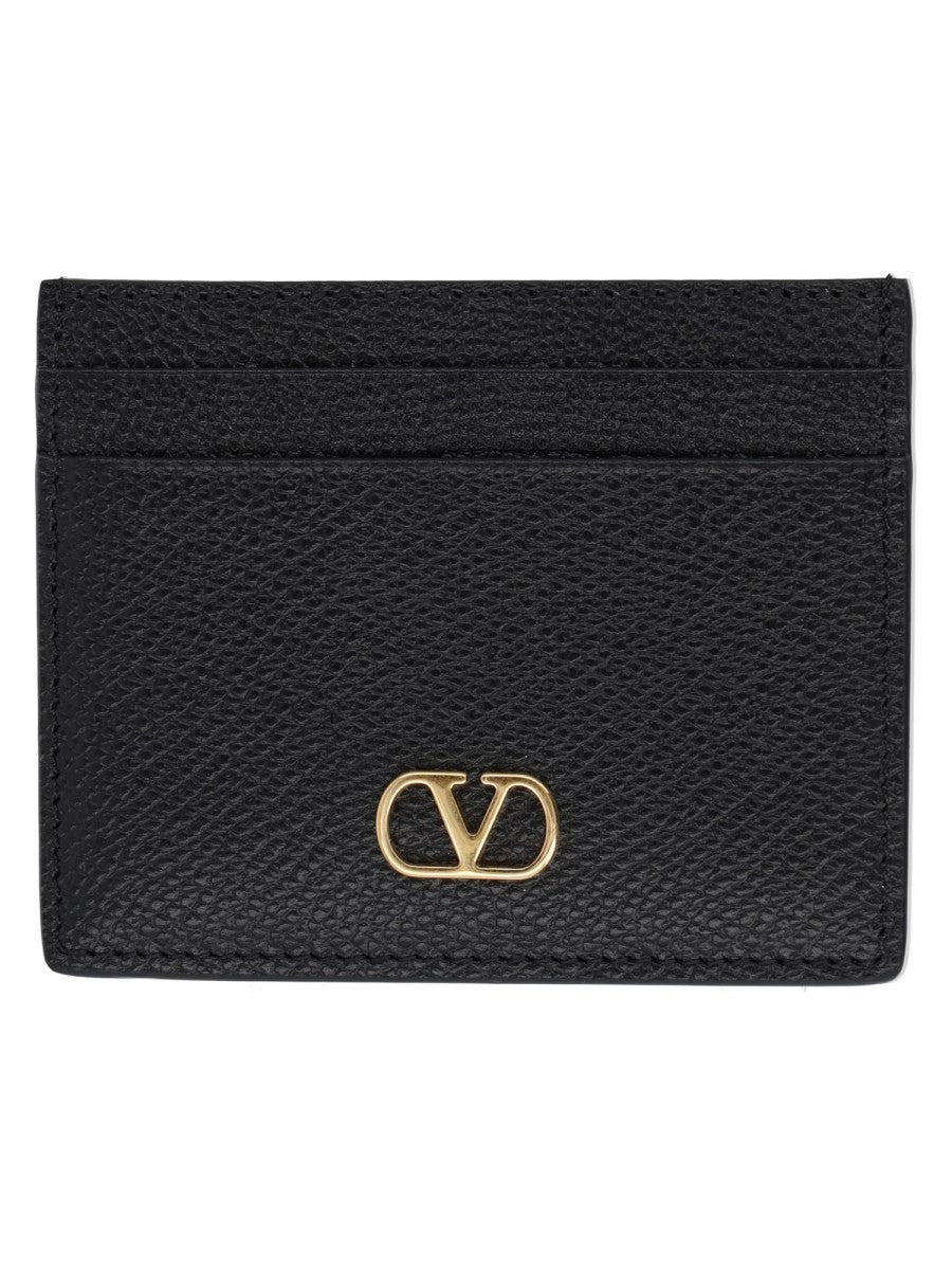 Valentino Women's Portacarte Vlogo Signature in Pelle Black
