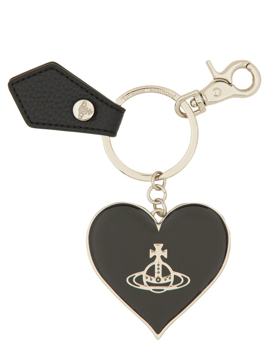 Vivienne Westwood Women's Portachiave Mirror Heart Black Vivienne Westwood