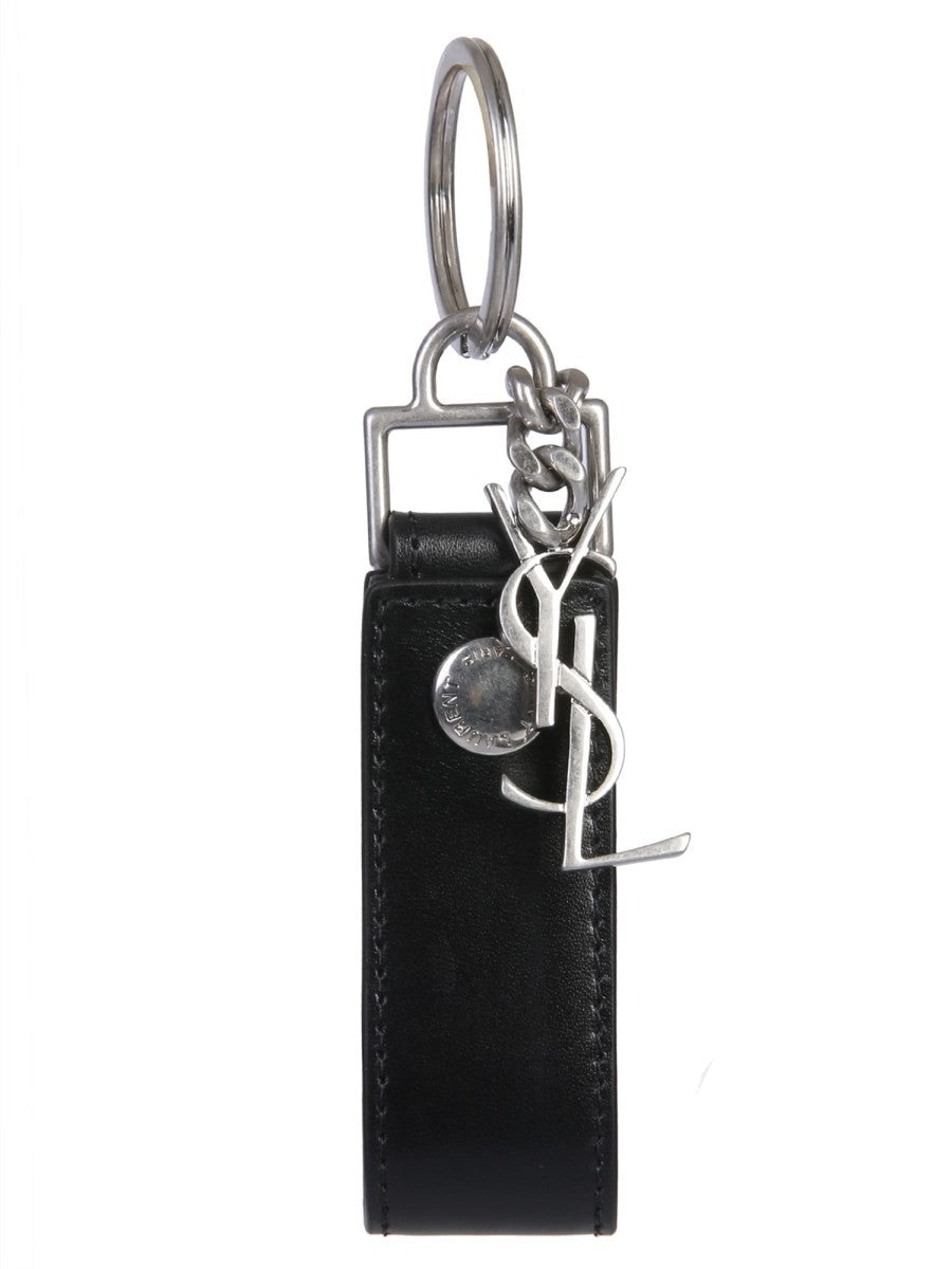 Saint Laurent Men's Portachiavi Monogram Black
