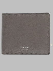 Tom Ford Men's Portafoglio Due Ante Classico in Pelle Fiore Beige
