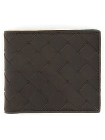 Bottega Veneta Men's Bi Fold Wallet with Motif Woven Brown