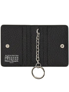 Maison Margiela Unisex Bifold Card Holder with Portachiavi Four Stitches Black, view 2