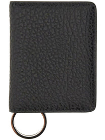 Maison Margiela Unisex Portacarte Bifold Con Portachiavi Four Stitches Black
