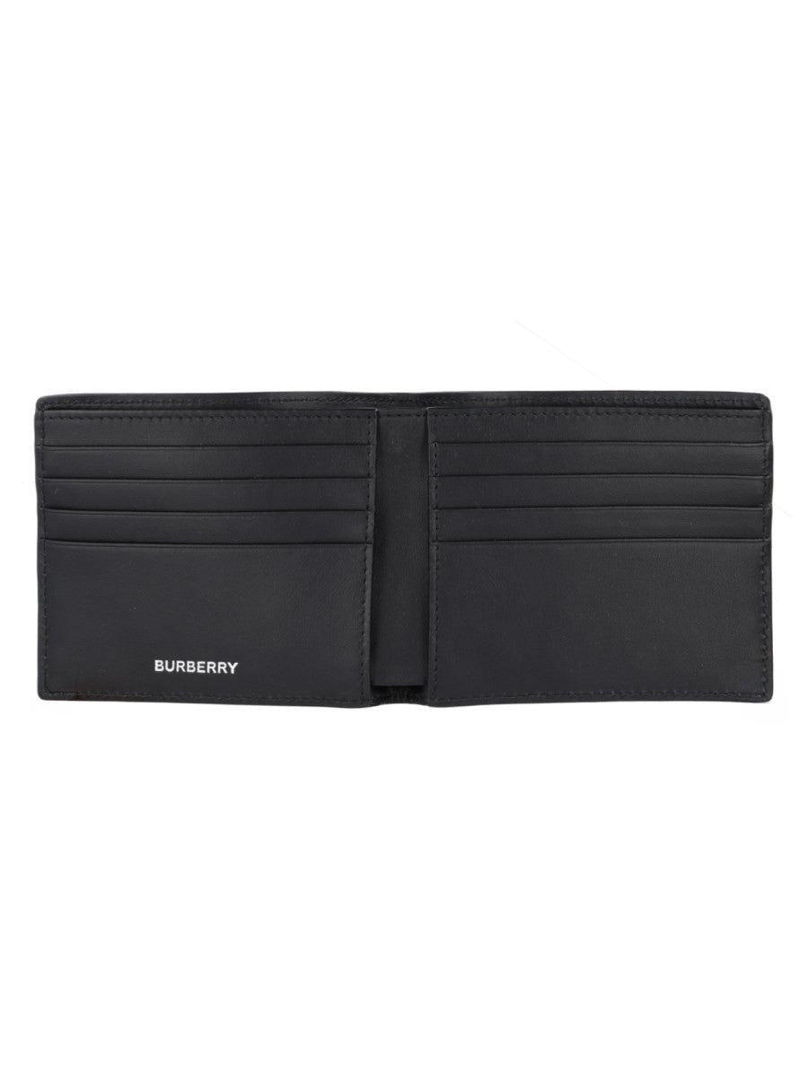 Burberry Women's Portafoglio Bifold Con Stampa Check Beige