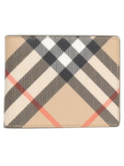 Burberry Men's Bifold Wallet with Print Check Beige