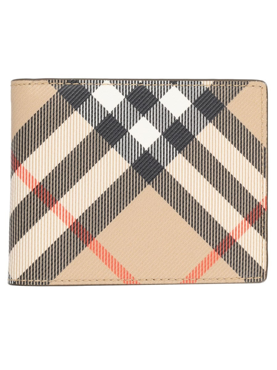 Burberry Men's Bifold Wallet with Print Check Beige