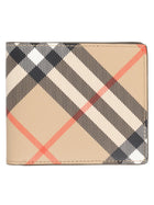 Burberry Men's Bifold Wallet with Print Check Beige
