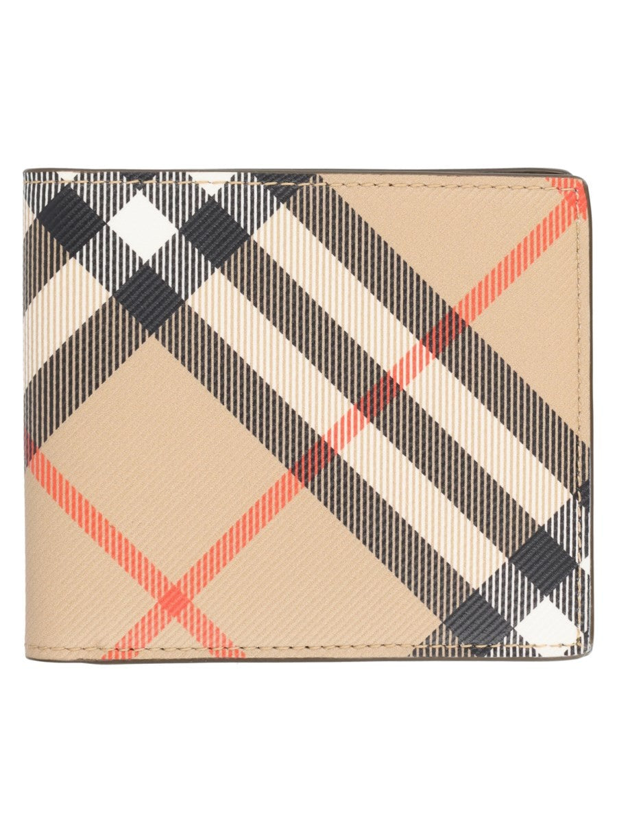 Burberry Men's Bifold Wallet with Print Check Beige