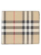 Burberry Women's Bifold Wallet with Print Check Beige
