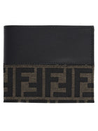 Fendi Men's Bifold FF Wallet with Fascia in Jacquard Black