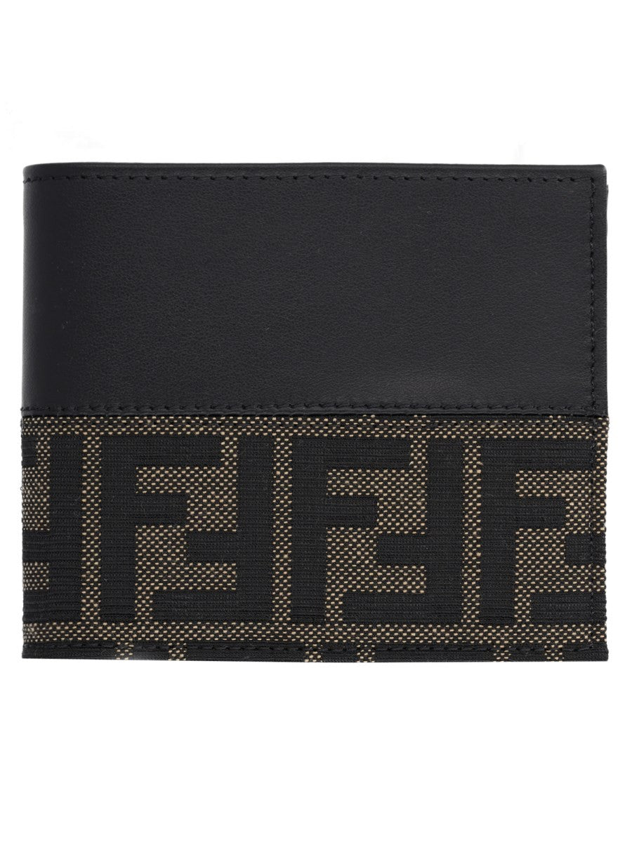 Fendi Men's Bifold FF Wallet with Fascia in Jacquard Black