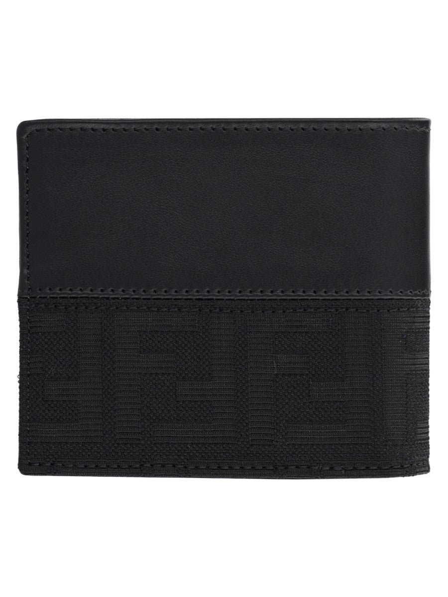 Fendi Men's Bifold FF Wallet with Fascia in Jacquard Black, view 2
