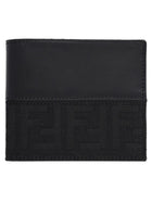 Fendi Men's Bifold FF Wallet with Fascia in Jacquard Black